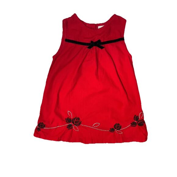 Health Tex Toddler Girls Red Corduroy Holiday Dress Size 3T - Picture 1 of 3
